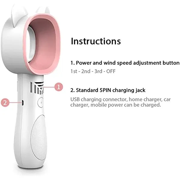 Cute Cat Handheld Cooling Bladeless Fan