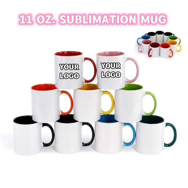 Two-Tone Full Color Coffee Mug 11 oz Ceramic Sublimated Cups