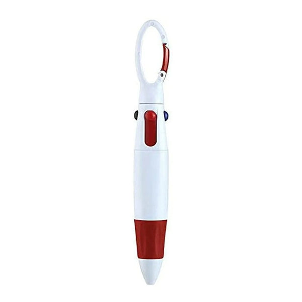4-in-1 Multi-Color Carabiner Ballpoint Pen