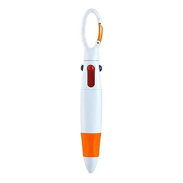 4-in-1 Multi-Color Carabiner Ballpoint Pen