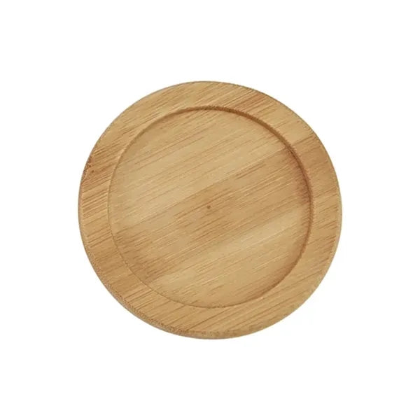Bamboo Round Beverage Coaster 3 5/8" Diameter x 1/4" D
