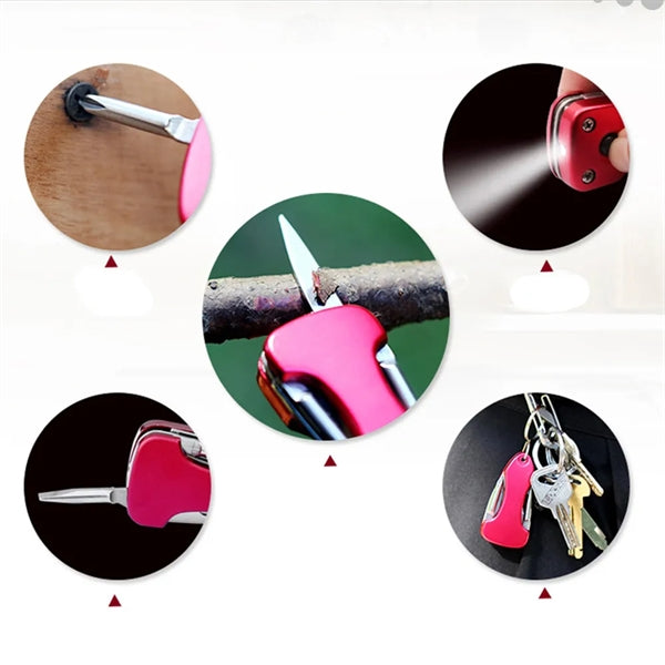 7 In1 LED Foldable Multitool Keychain