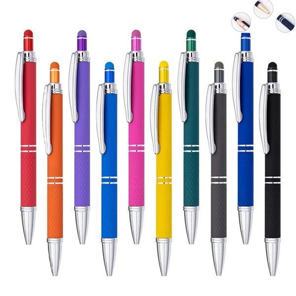 Soft Touch Metal Pen With Tread-Grip