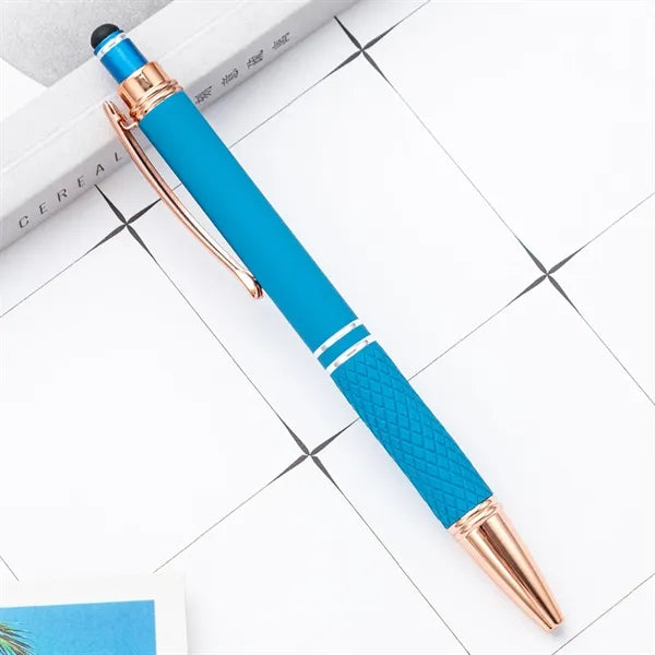 Soft Touch Metal Pen With Tread-Grip