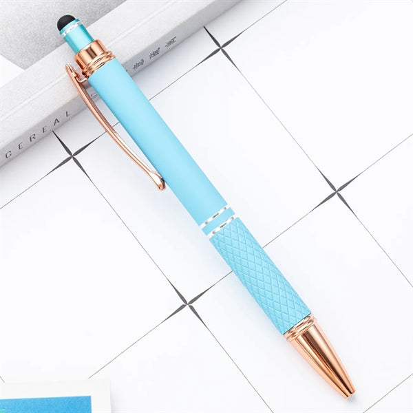 Soft Touch Metal Pen With Tread-Grip