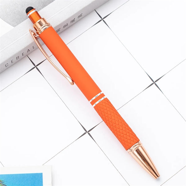 Soft Touch Metal Pen With Tread-Grip