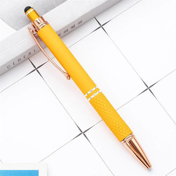 Soft Touch Metal Pen With Tread-Grip
