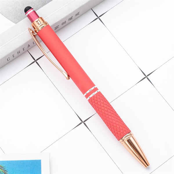 Soft Touch Metal Pen With Tread-Grip