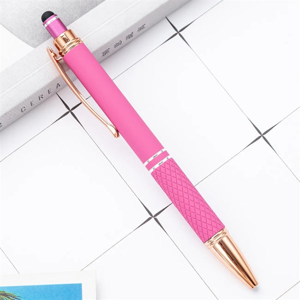 Soft Touch Metal Pen With Tread-Grip