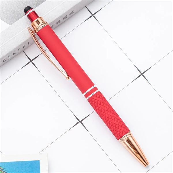 Soft Touch Metal Pen With Tread-Grip