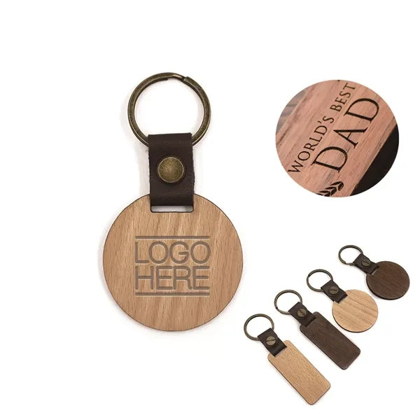 Round Wooden Keychain