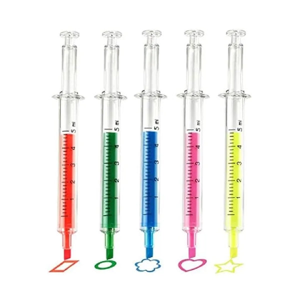 Syringe Highlighter Pens with multiple Colors
