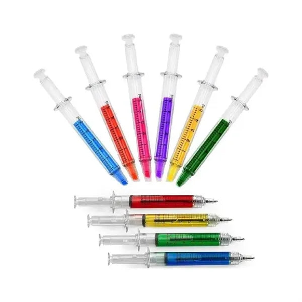 Syringe Highlighter Pens with multiple Colors