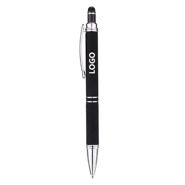Rubberized Soft Touch Metal Ballpoint Pen with Stylus Tip