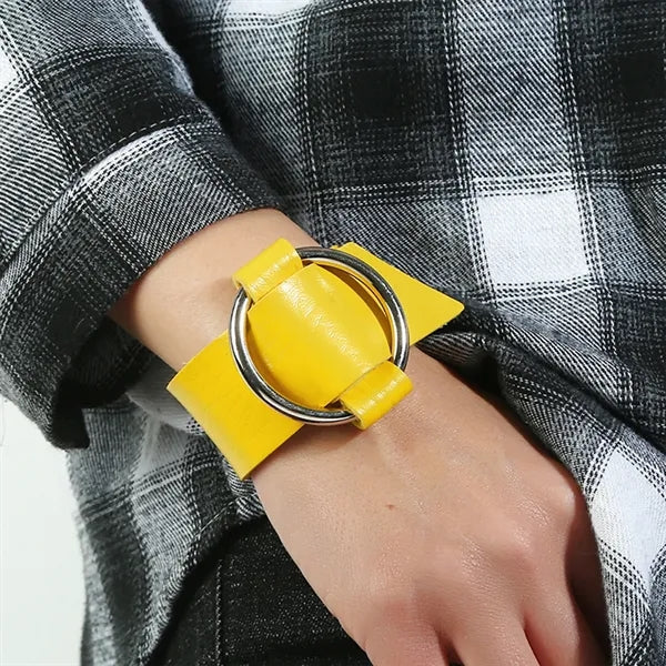 PU Simple punk trend hoop bracelet