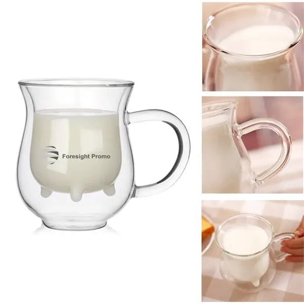 8oz Creative Cute Double Wall Glass Cup