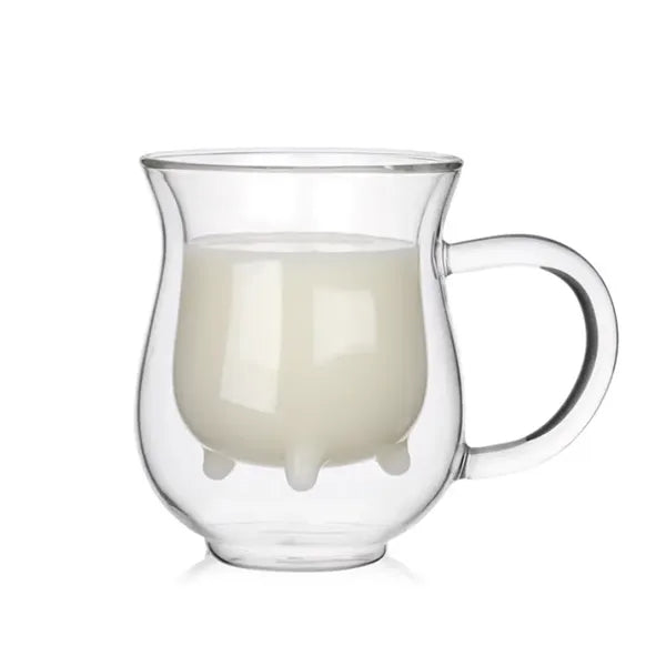 8oz Creative Cute Double Wall Glass Cup