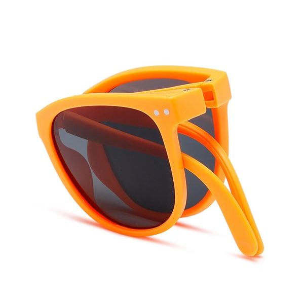 Square Frame Folding Children Sunglasses with Case