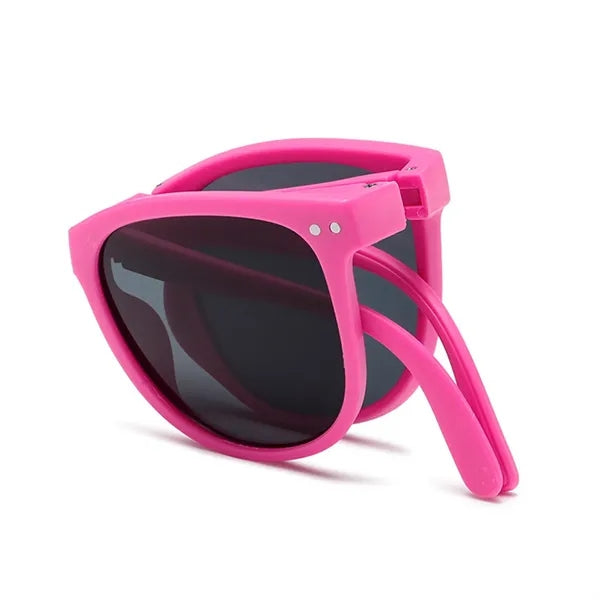 Square Frame Folding Children Sunglasses with Case