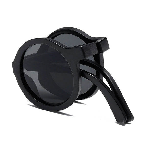 Round Frame Folding Children Sunglasses with Case