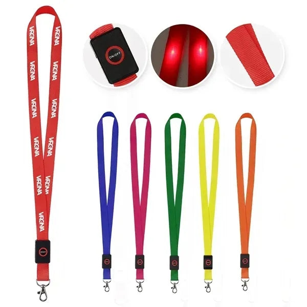 Light Up LED Lanyard With Lobster Hook