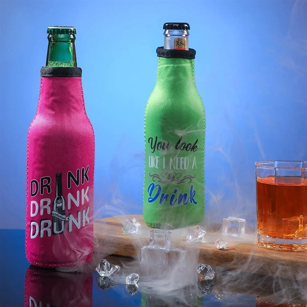 Beer Bottle Insulator Sleeve with Zipper Fabric Sleeves