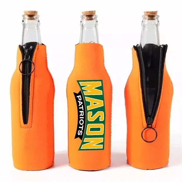 Beer Bottle Insulator Sleeve with Zipper Fabric Sleeves