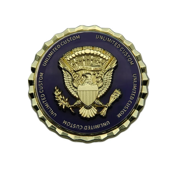 Engraved Embossed Pattern Die Cast Challenge Coins