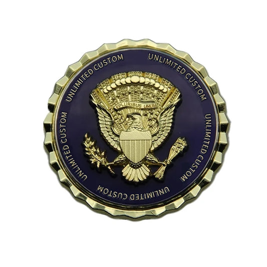 Engraved Embossed Pattern Die Cast Challenge Coins