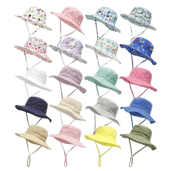 Kids Summer Wide Brim Bucket Hats