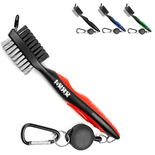 Golf Club Brush With Retractable Zip-Line
