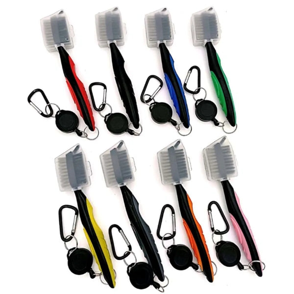 Golf Club Brush With Retractable Zip-Line