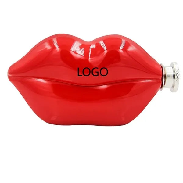 5 Oz Stainless Steel Red Lips Hip Flask
