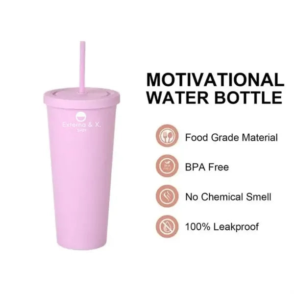 24OZ Double Wall Tumbler With Lids And Straw