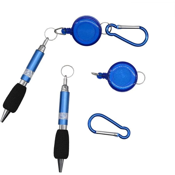 Retractable Carabiner Badge Reel Mini Ballpoint Pen