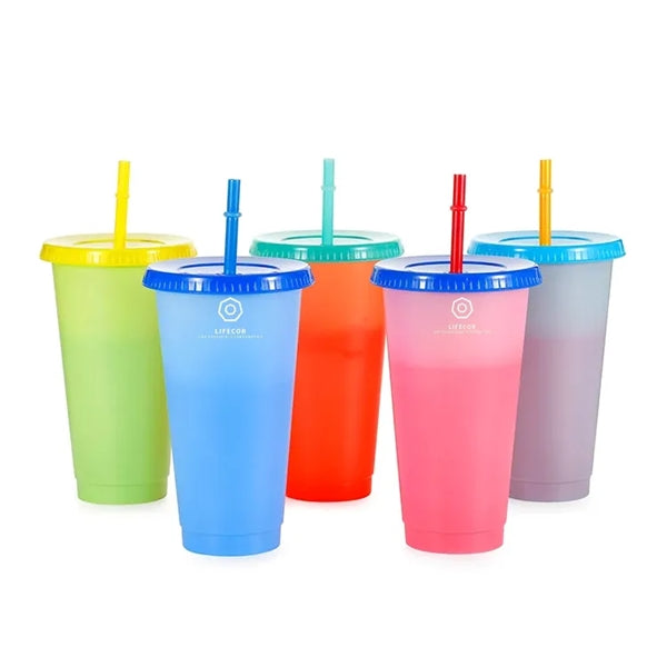 Color Change Tumbler with Straw