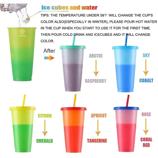 Color Change Tumbler with Straw