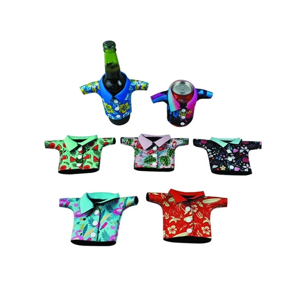 Neoprene Miniature hawaiian shirt can cooler sleeve