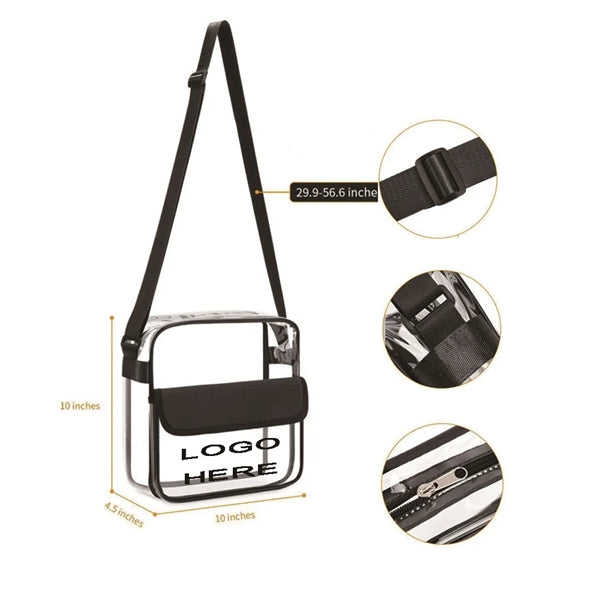 Clear PVC Waterproof Security Crossbody Shoulder Bag