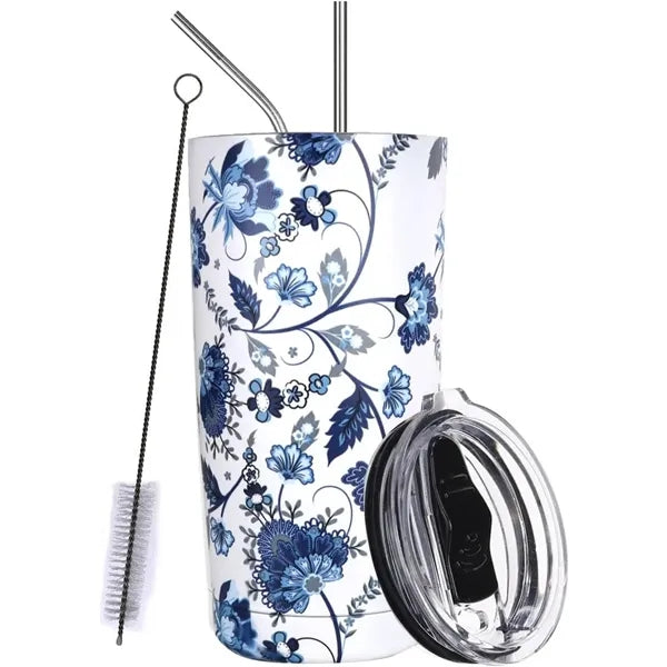 30oz Insulated Travel Tumbler with Straw and Brush
