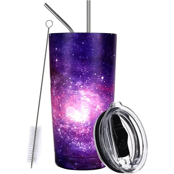 30oz Insulated Travel Tumbler with Straw and Brush