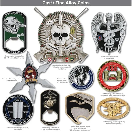 2 1/2" Custom Challenge Coin Double Sided Cast Zinc Alloy
