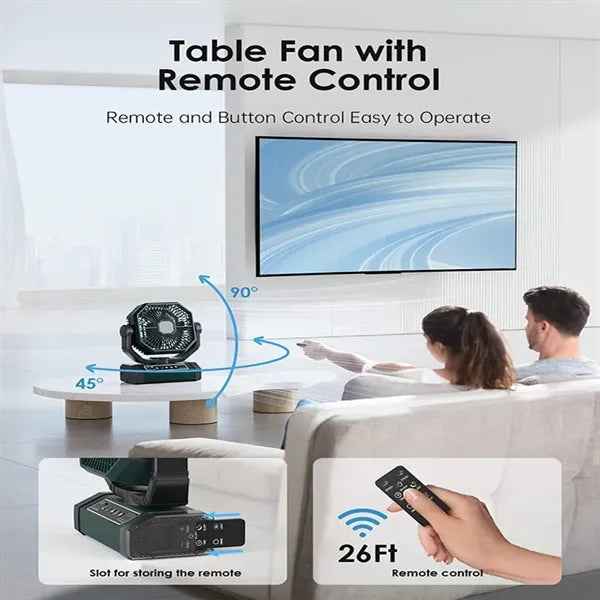 3 in 1 multifunctional portable rechargeable lighting fan