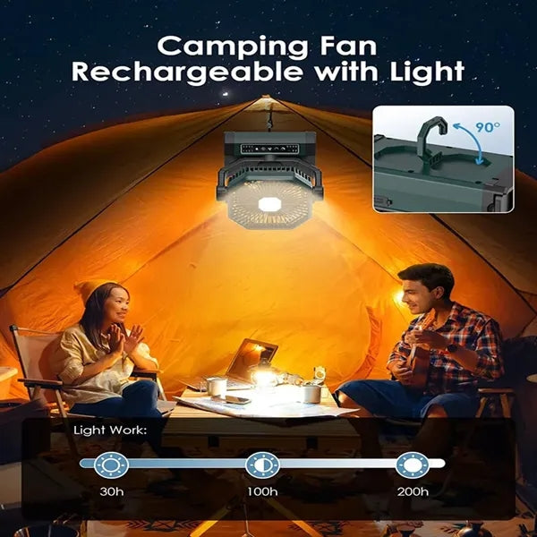 3 in 1 multifunctional portable rechargeable lighting fan