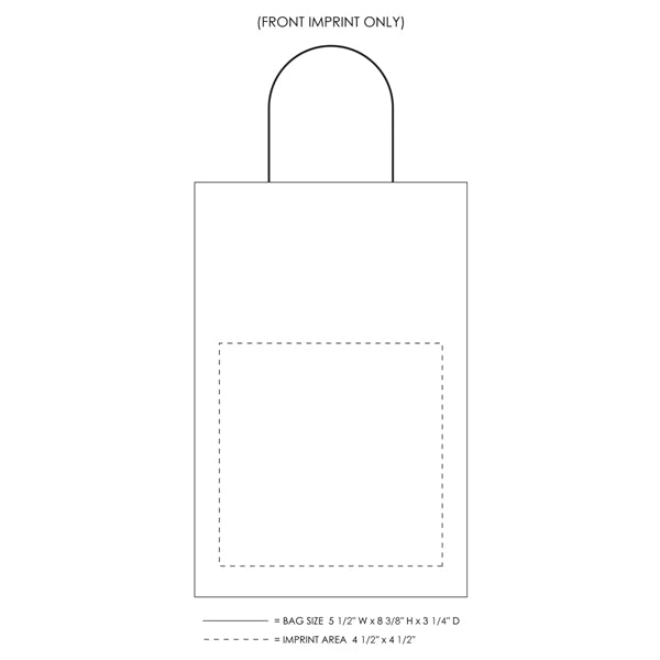 White Twisted Handle Bag With One Color Printing