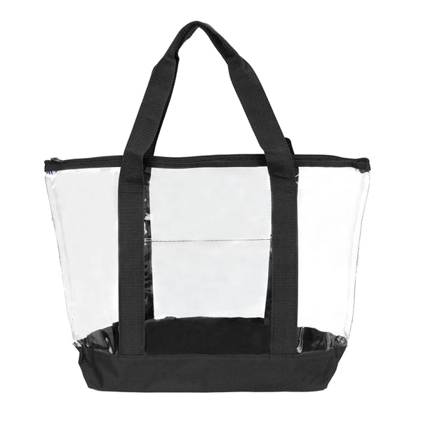 Clear Zipper Boat Tote With Front Pocket