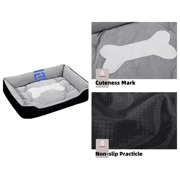 Rectangle Medium Small Dogs Machine Washable Sofa Puppy Bed