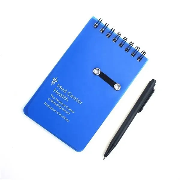 Spiral Bound 50 sheets Mini Memo Notepadk Booklet W/ Pen