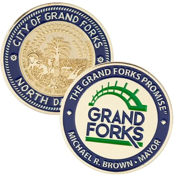 1.75" 4 Colors 2 Sided Brass Challenge Coins