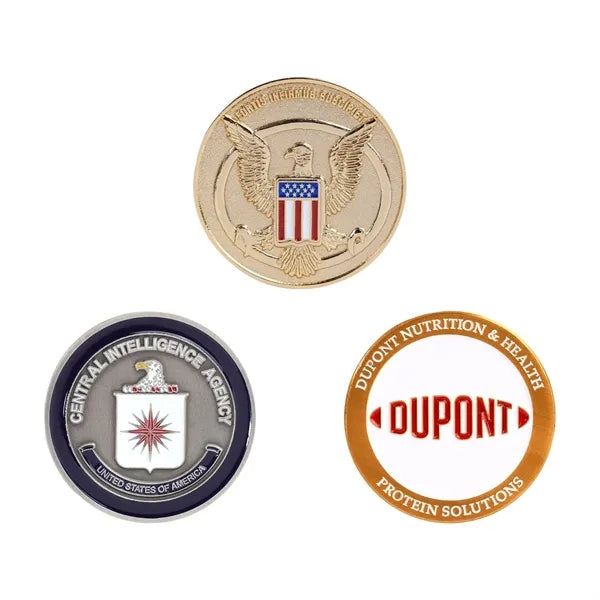1.75" 4 Colors 2 Sided Brass Challenge Coins